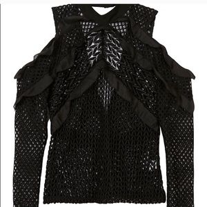 ✨NWOT✨ Self-Portrait Ruffled “Cold Shoulder” Top